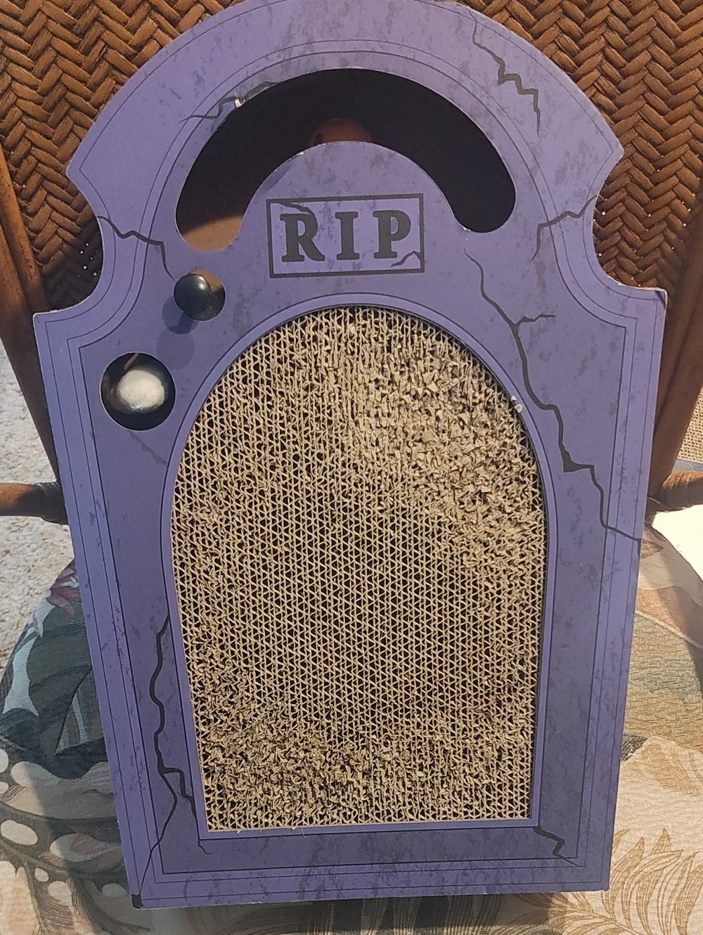 PETS: CAT SCRATCHER TOY: RIP HALLOWEEN POP-UP GHOST & BALL